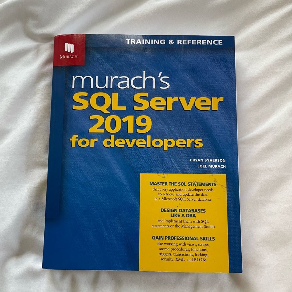 Murach’s SQL Server 2019 for developers book